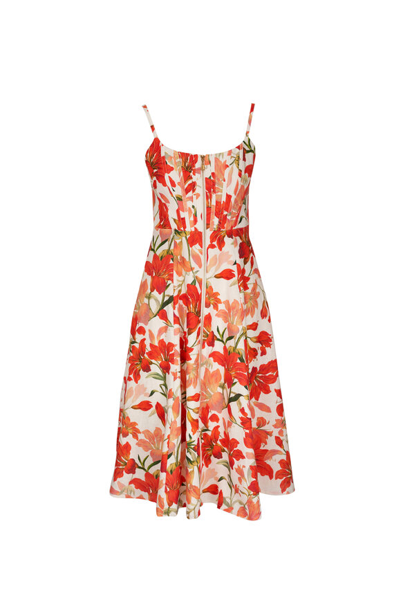 Zimmermann Tranquility Red Lilly Linen Midi Dress