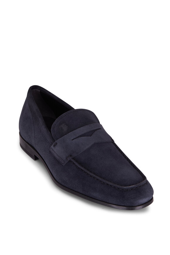 Tod's Navy Blue Suede Loafer 