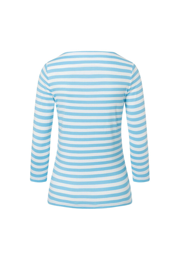 Bogner - Louna Sky Blue & White Stripe Cotton T-Shirt