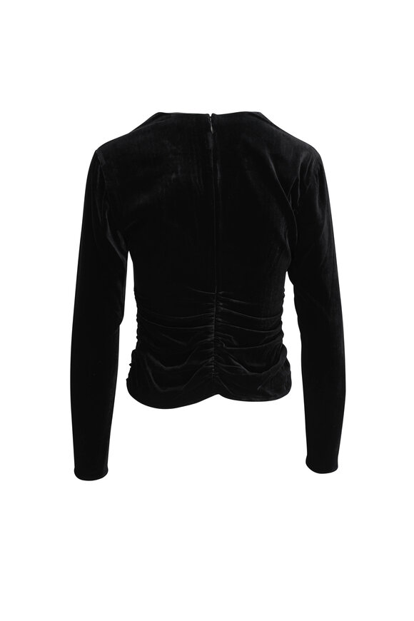 Veronica Beard - Pelona Black Stretch Velvet Top 