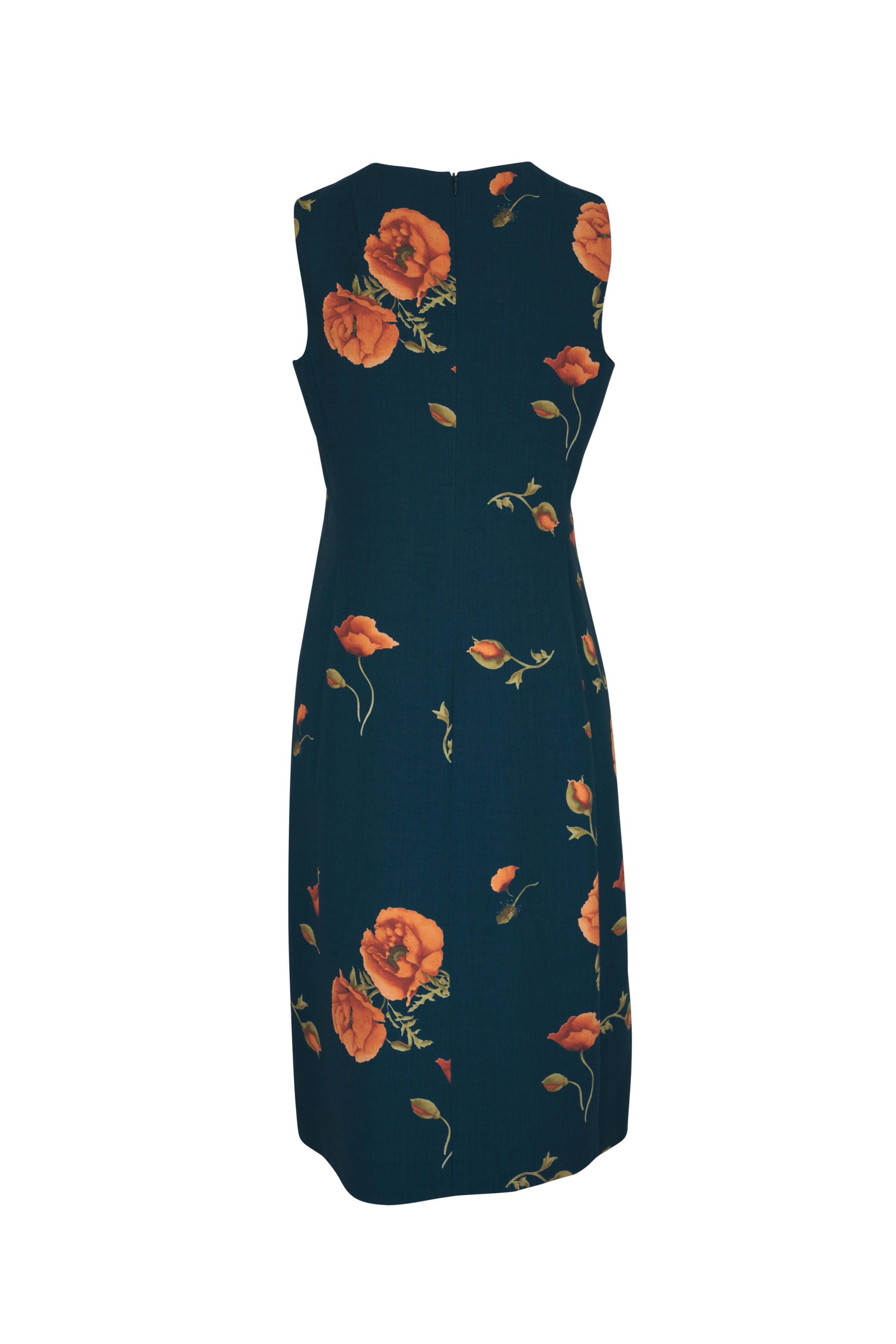 Akris - Anemone Green Floral Print Wool Dress