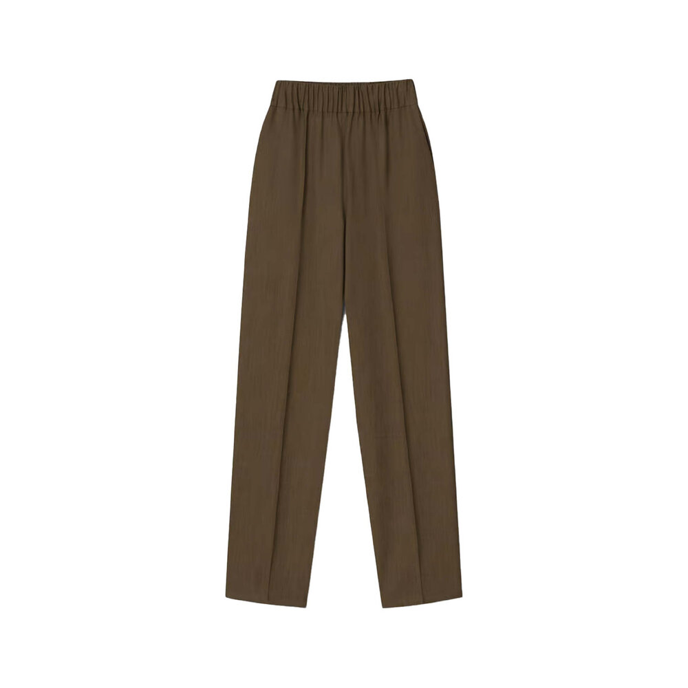 パンツ Aeron Aura - Heavy Satin Straight Pants Washed Finx Silk Chambray Belted Pants – La Garçonne