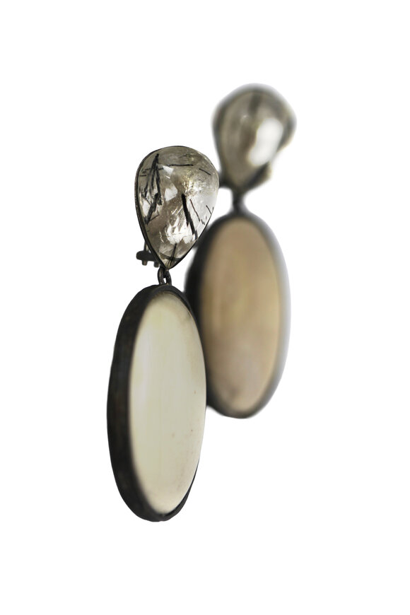 K. Brunini Jewels Sterling Silver Tourmaline Drop Earrings - view 3