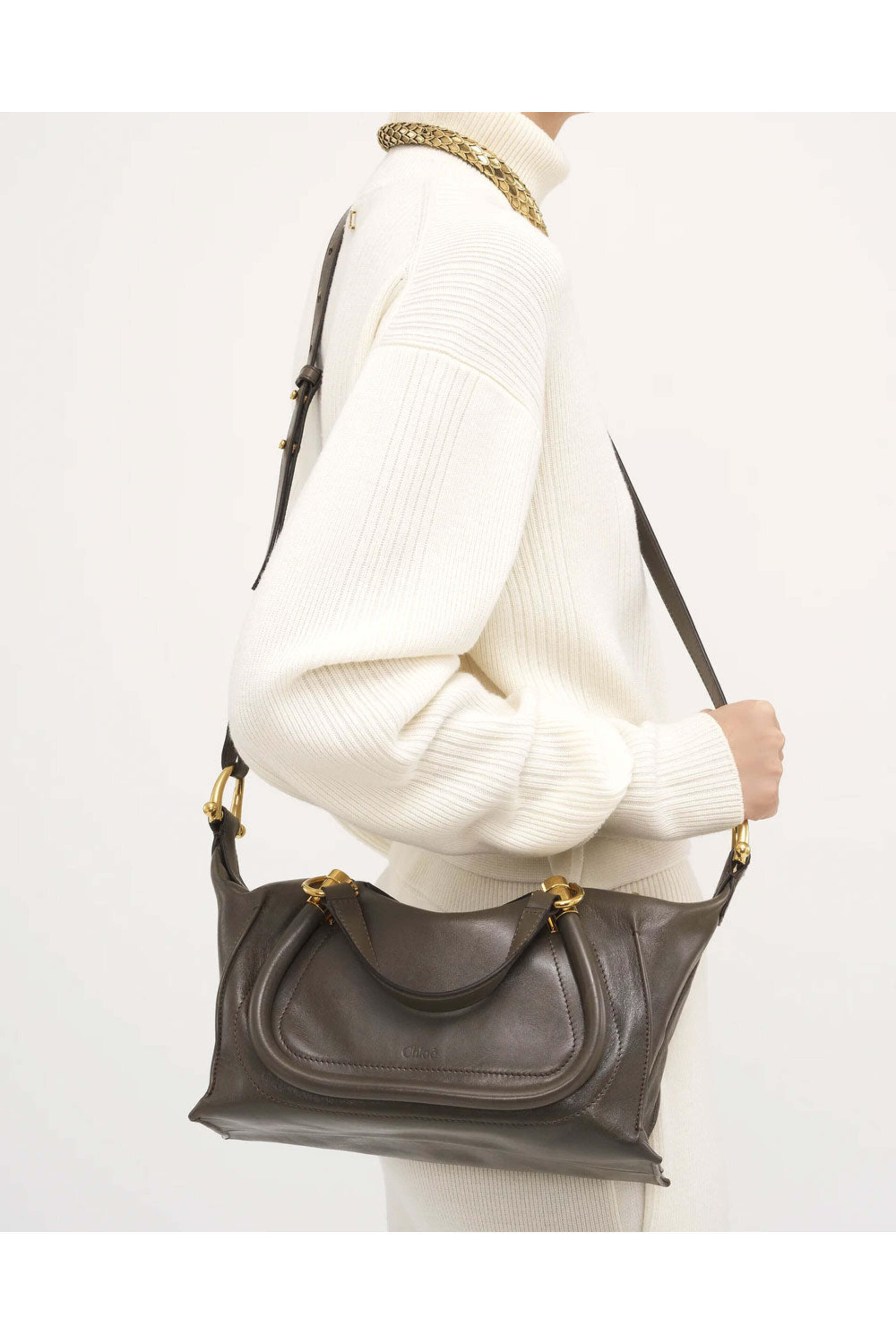 Chloé - Small Paraty 24B Top Handle Bag in Flannel Grey
