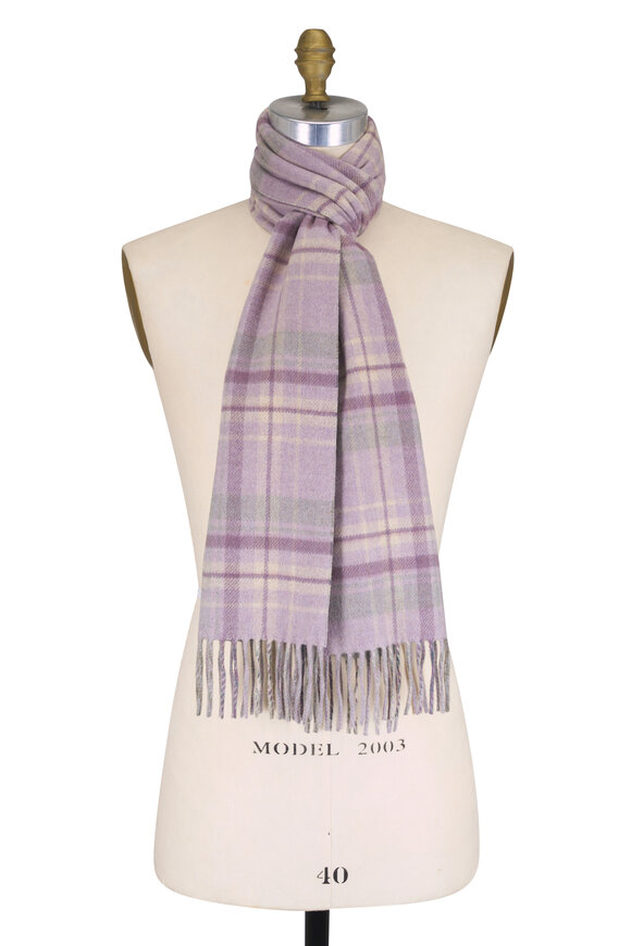 Fratelli Piacenza Tan Plaid Cashmere Scarf - view 2