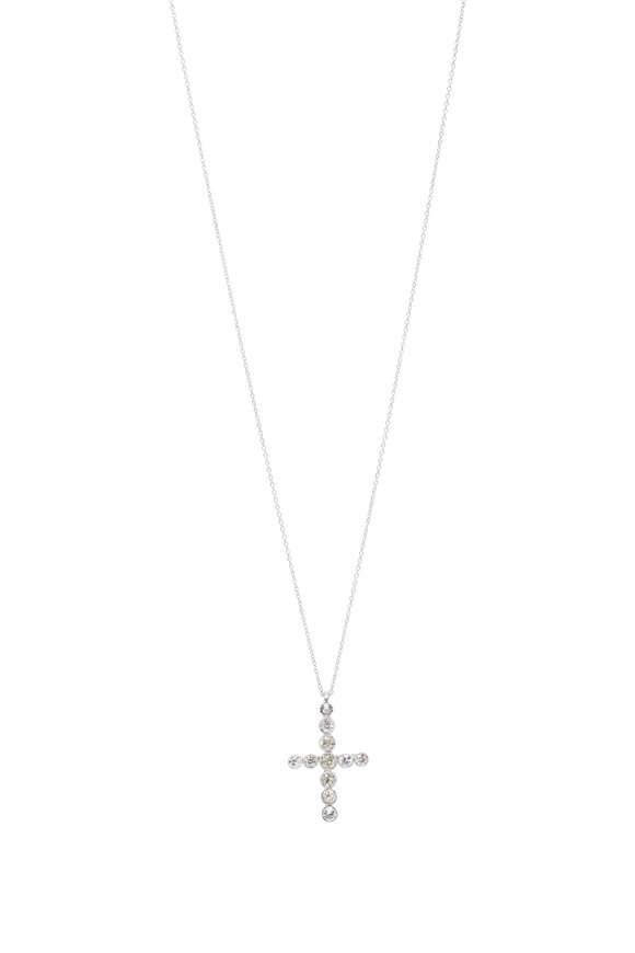 Renee Lewis Antique Euro Cut Diamond Cross Necklace - view 1