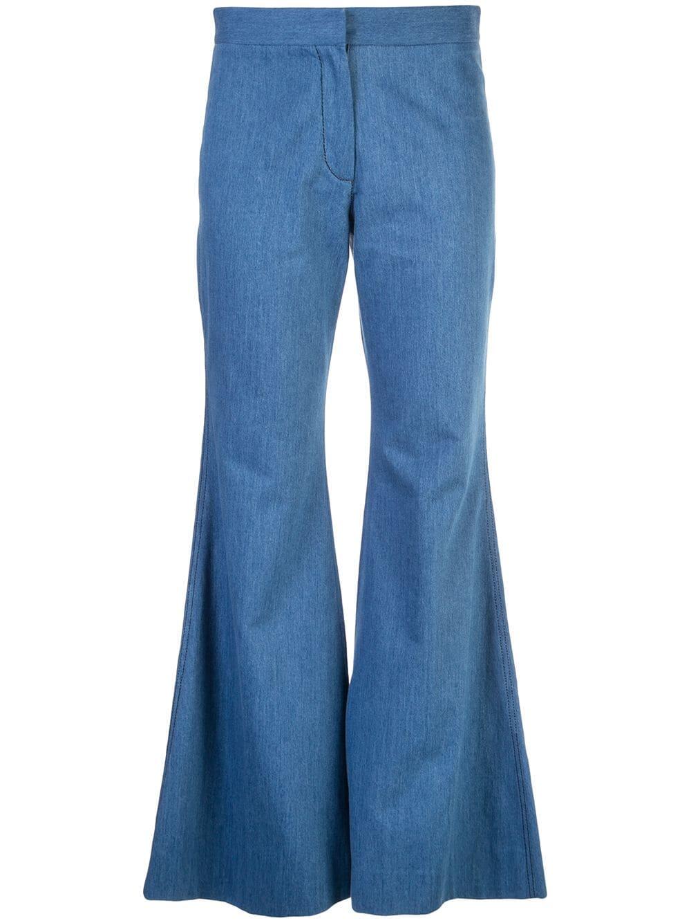 Derek Lam - Light Indigo Cotton Flare Leg Pant