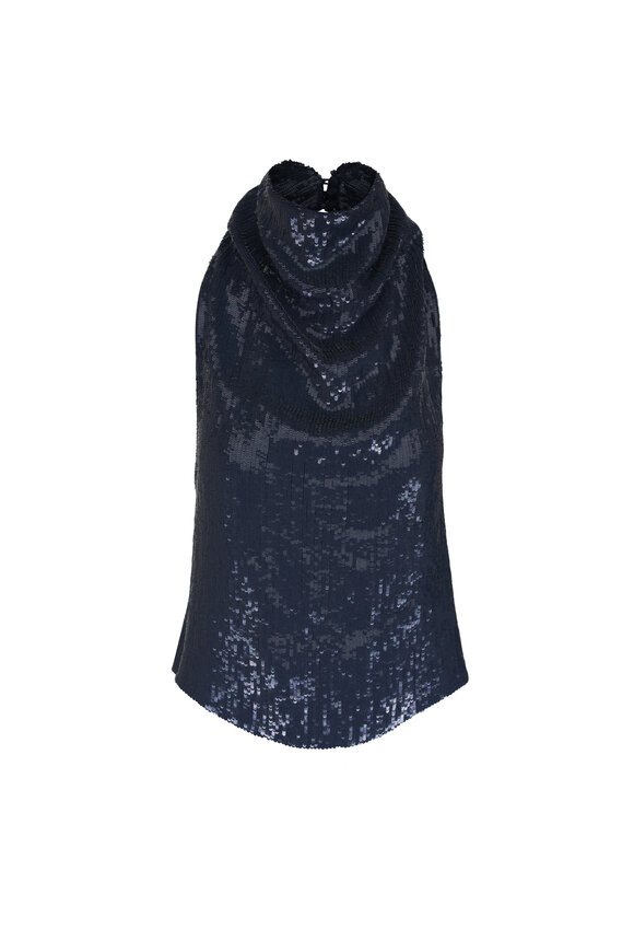 TWP Friday Night Blue Nights Sequin Halter Top - view 1