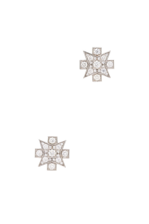Mariani 18k White Gold Diamond Stud Earring