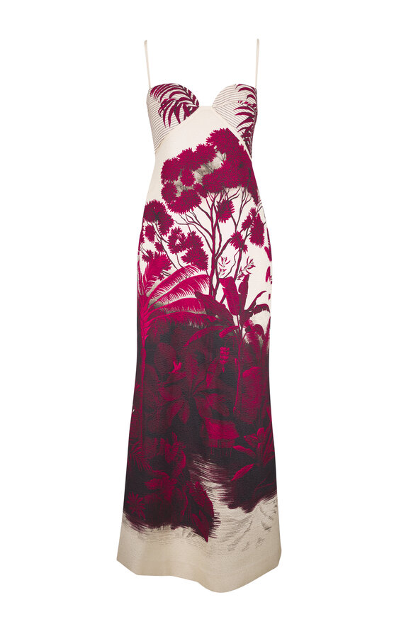 Johanna Ortiz Plentiful Qualities Red & Ecru Print Maxi Dress