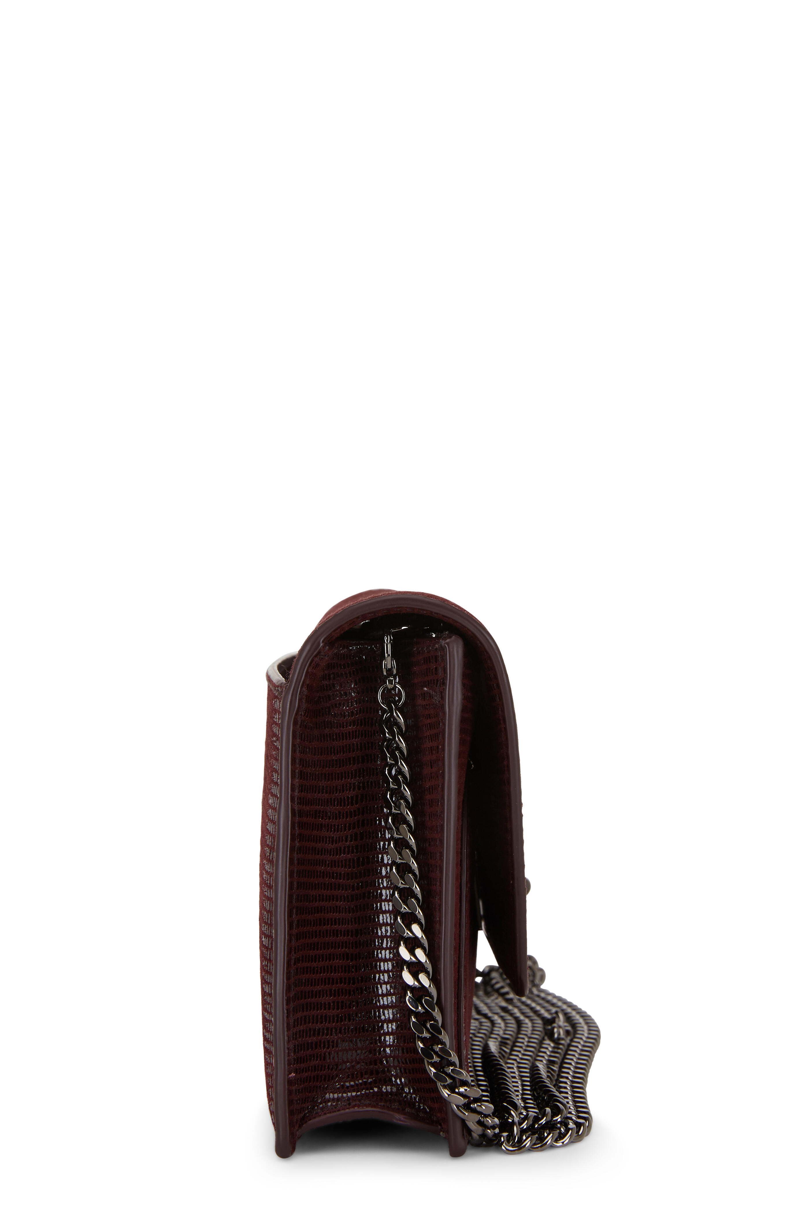 Akris - Anouk Cashmere Lamé Lizard Envelope Shoulder Bag