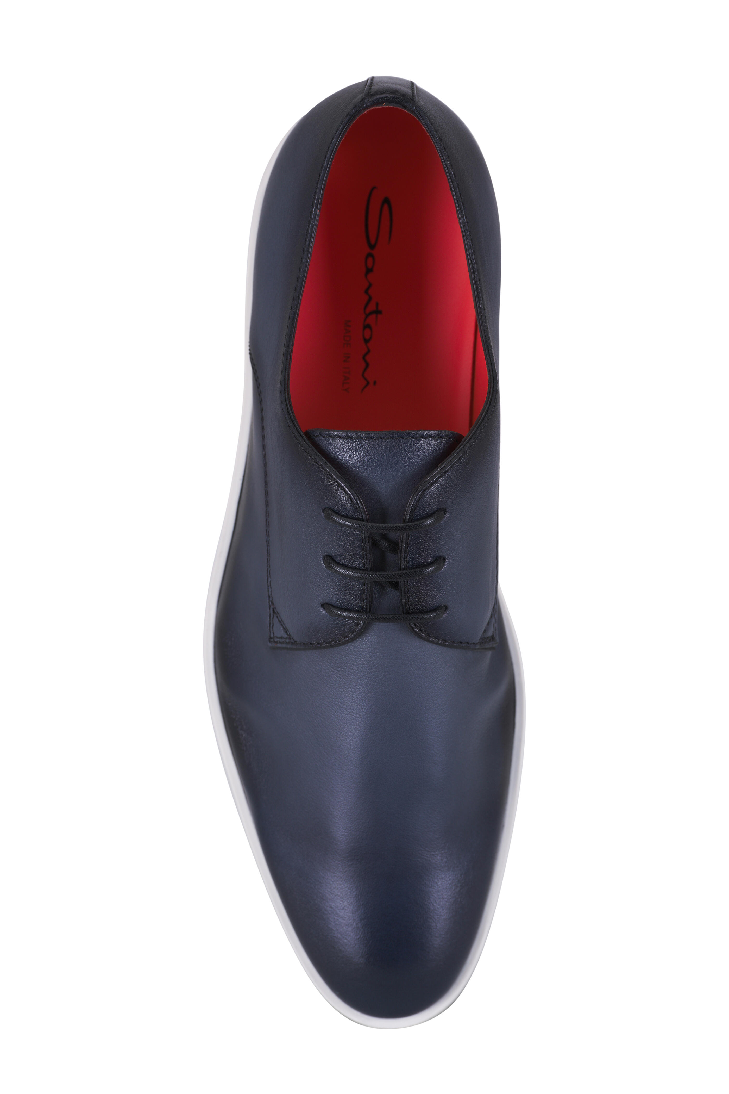 Santoni - Dilate Gray Leather Lace-Up Dress Shoe