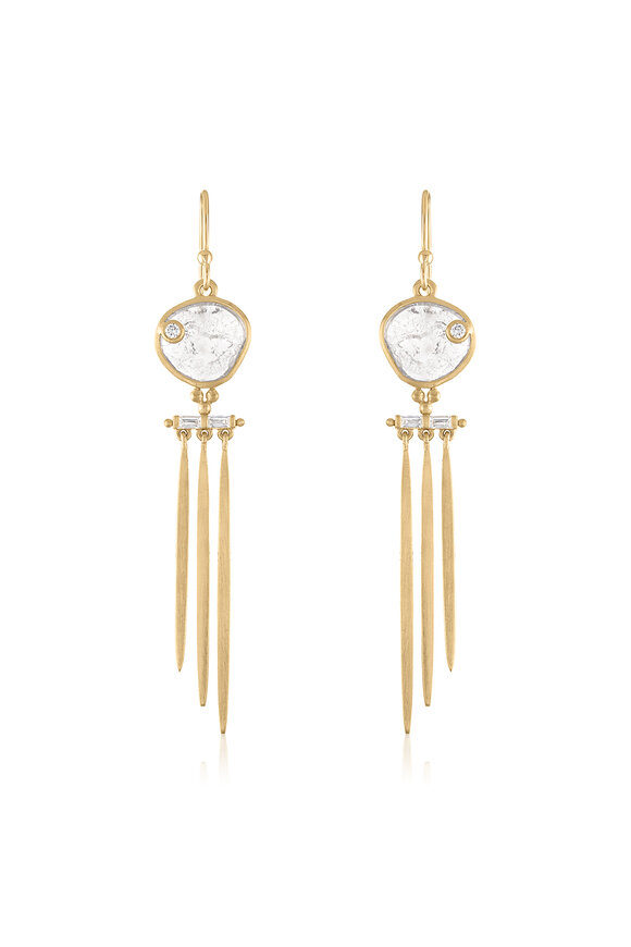 Loriann Diamond Slice Fringe Earrings