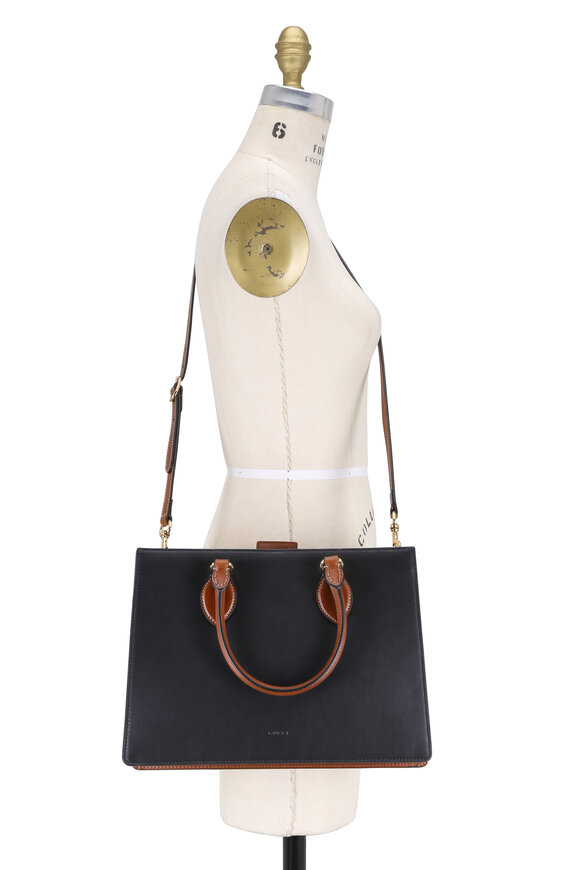 Gucci - Black & Tan Leather Small Tote 