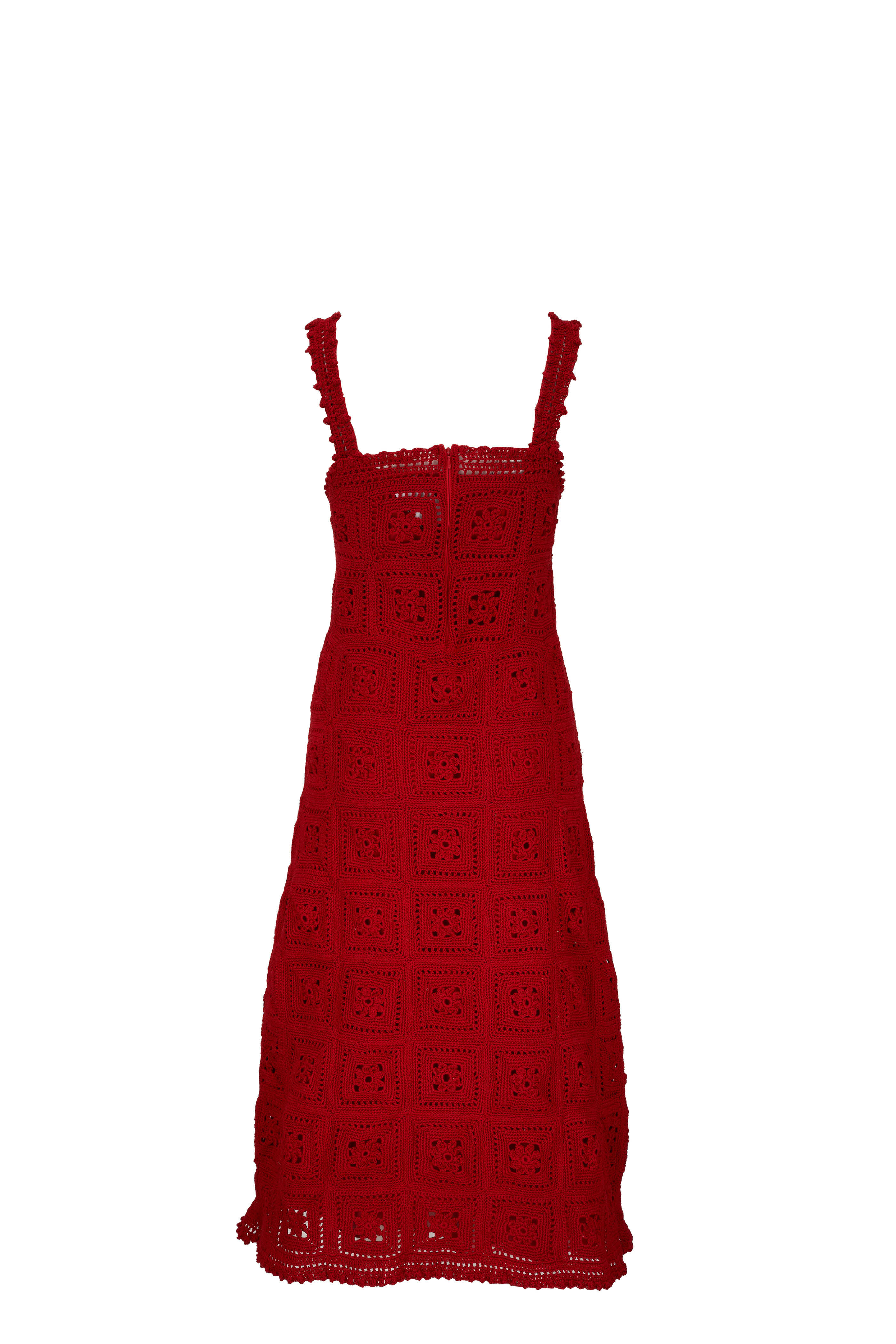 Adam Lippes - Poppy Red Crochet Dress | Mitchell Stores