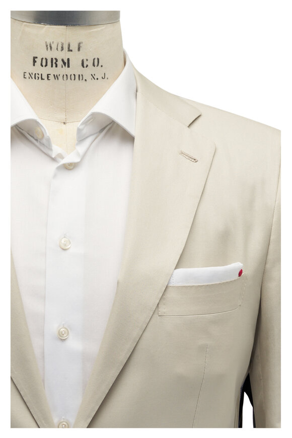 Kiton Solid Tan Cotton Suit