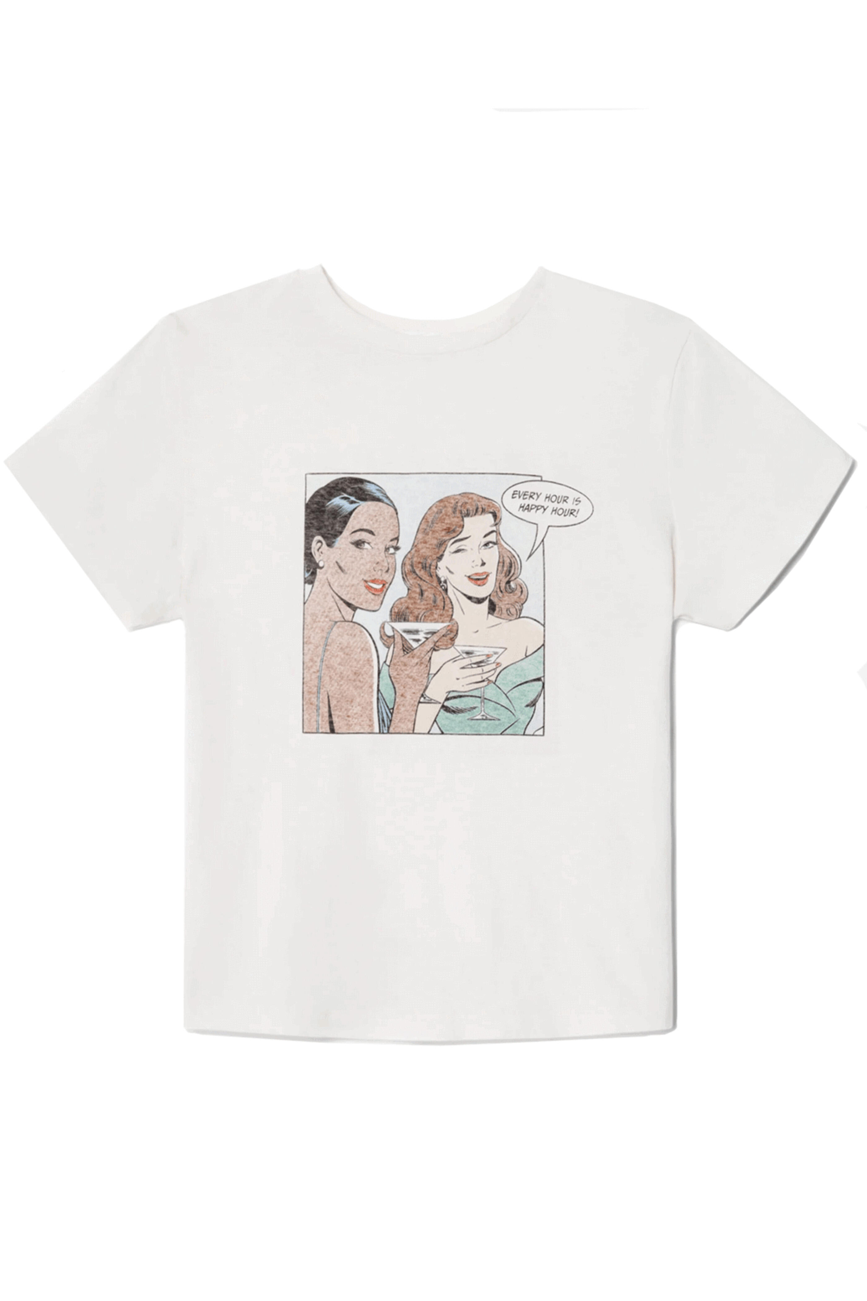 【Re/Done】オフホワイト Classic Happy Hour Tシャツ Off-White Classic 'Happy Hour' T-shirt by Re/Done on Sale