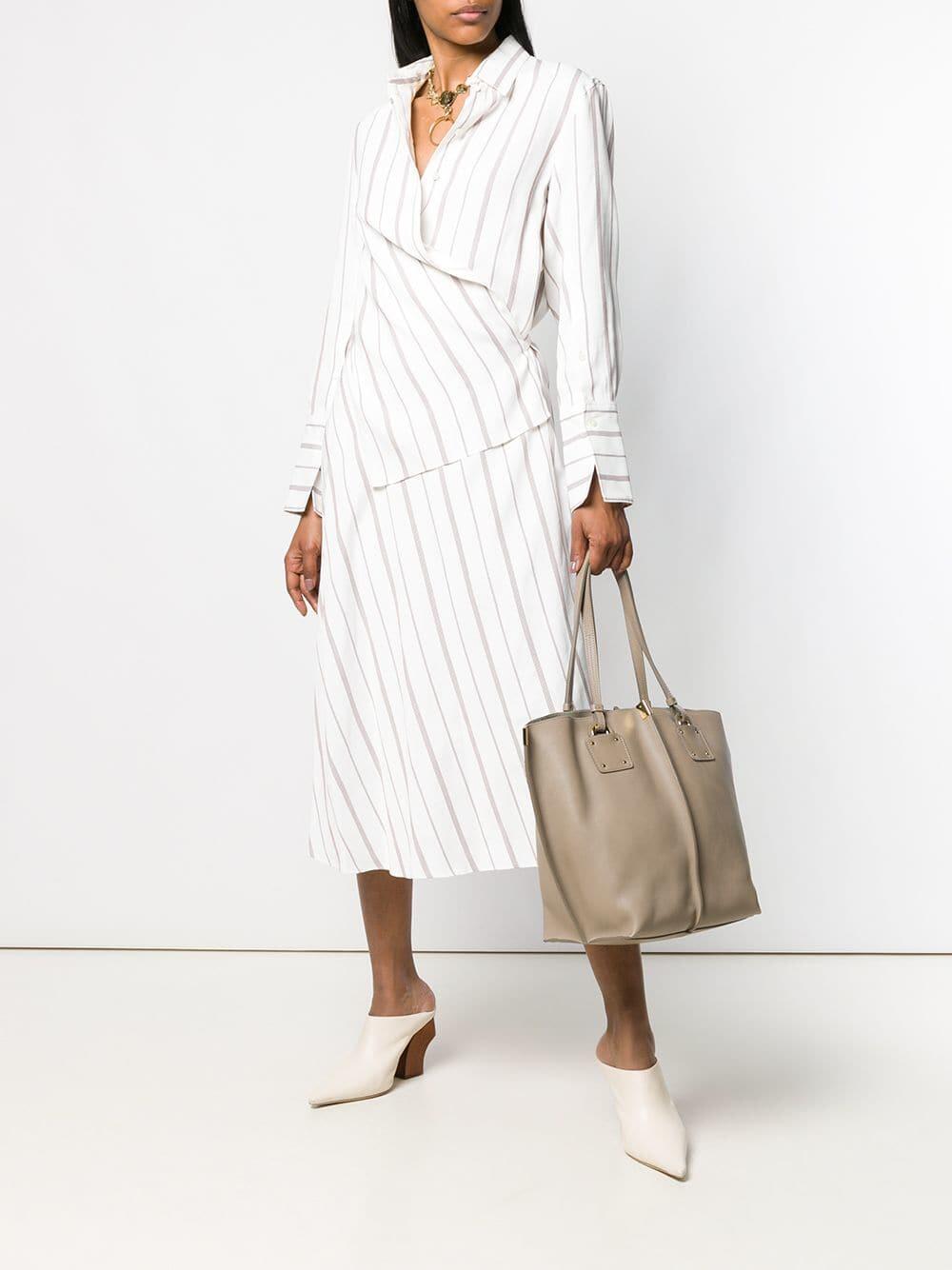 Chloé - Vick Motty Gray Leather Medium Tote | Mitchell Stores