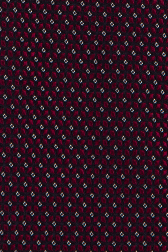 Geoff Nicholson Dark Burgundy Mini Medallion Silk Necktie - view 2