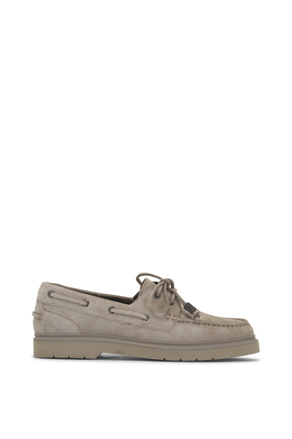 Brunello Cucinelli - Ice Suede Monili Boat Shoe