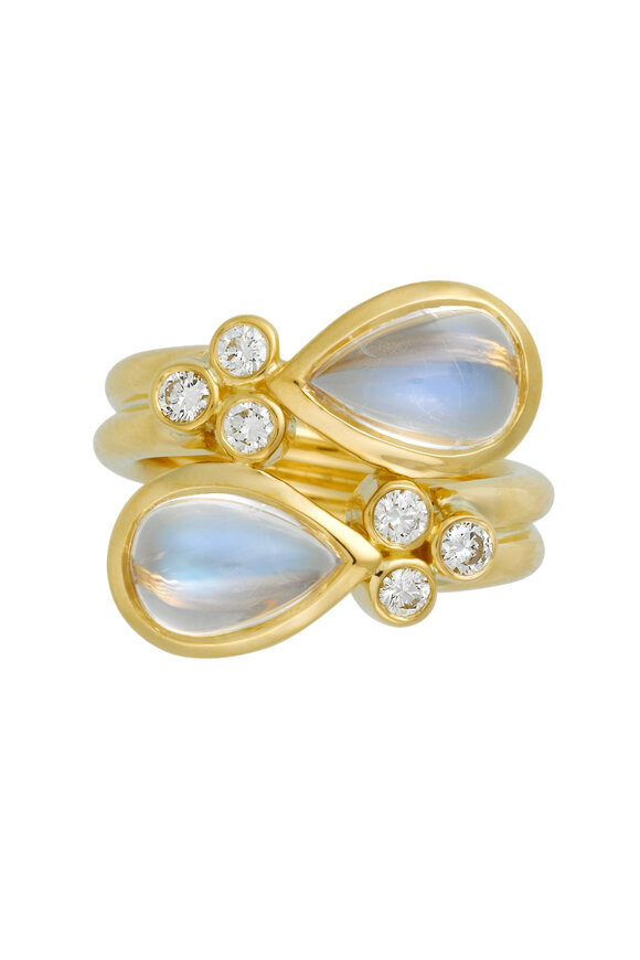 Temple St. Clair - 18K Yellow Gold Blue Moonstone Mummy Ring