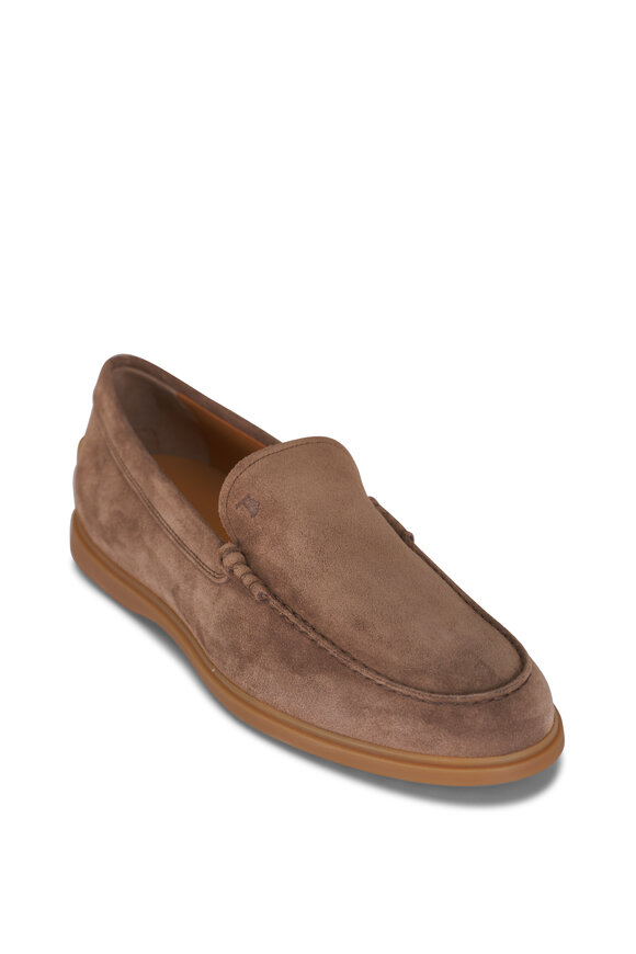 Tod's Gomma Medium Brown Suede Loafer