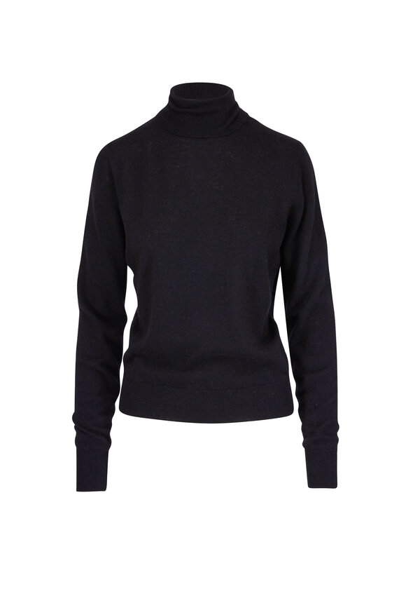 The Row - Black Silk & Cashmere Turtleneck Sweater