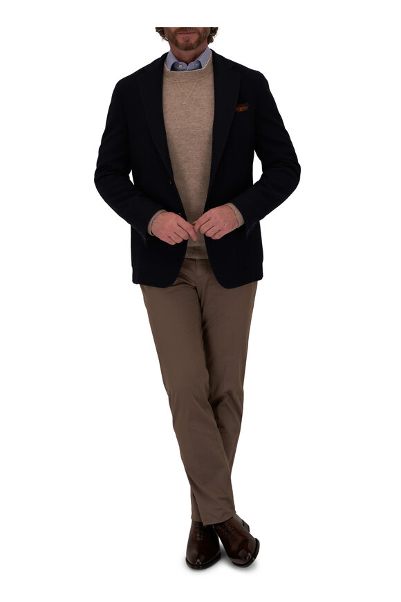 Maurizio Baldassari - Navy Blue Knit Wool Sportcoat