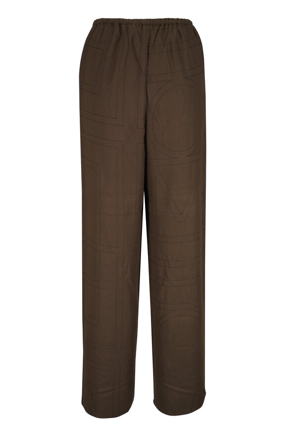 Totême Dark Brown Monogram PJ Pant - view 3