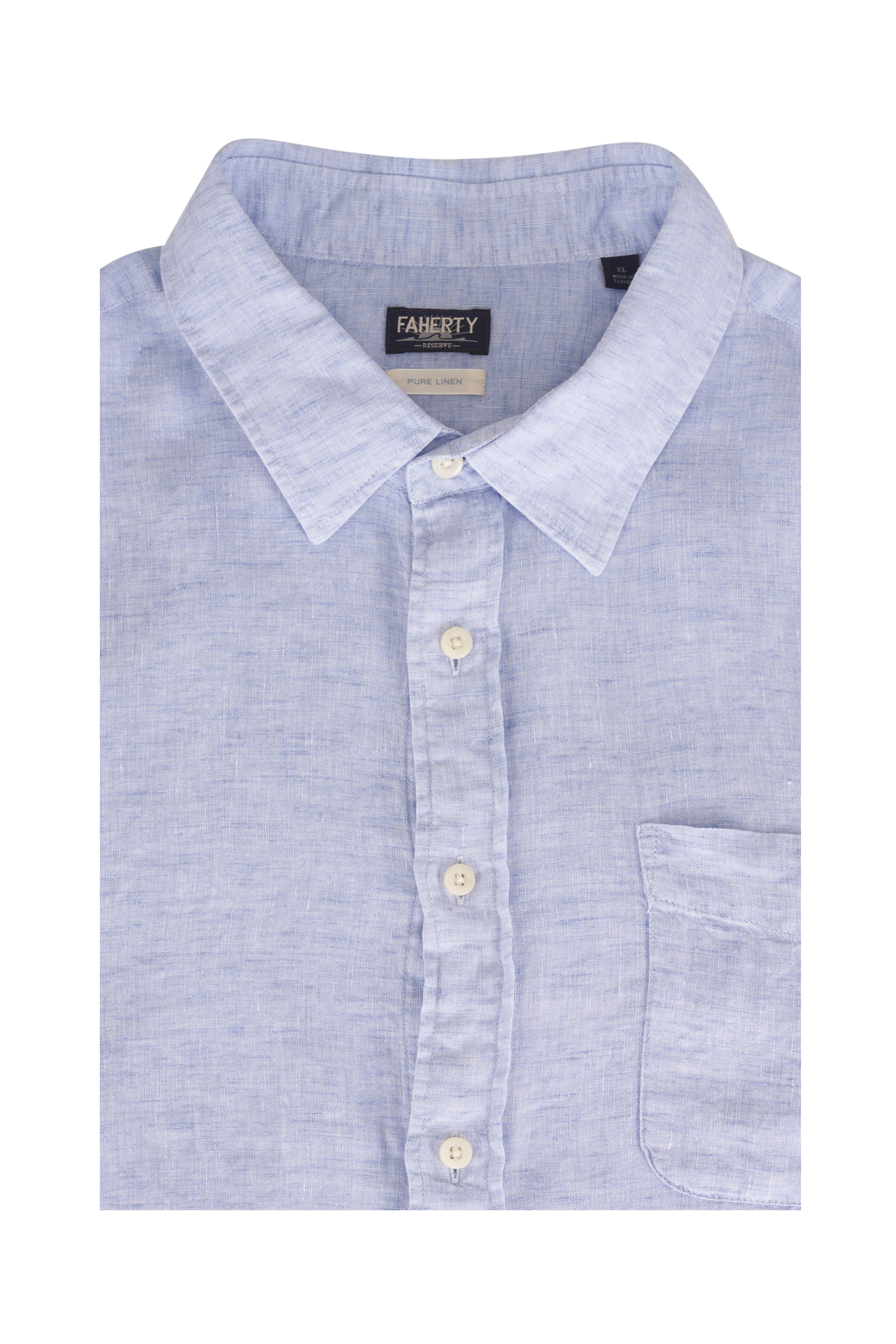 Faherty Brand - Laguna Light Blue Mélange Linen Sport Shirt - view 1