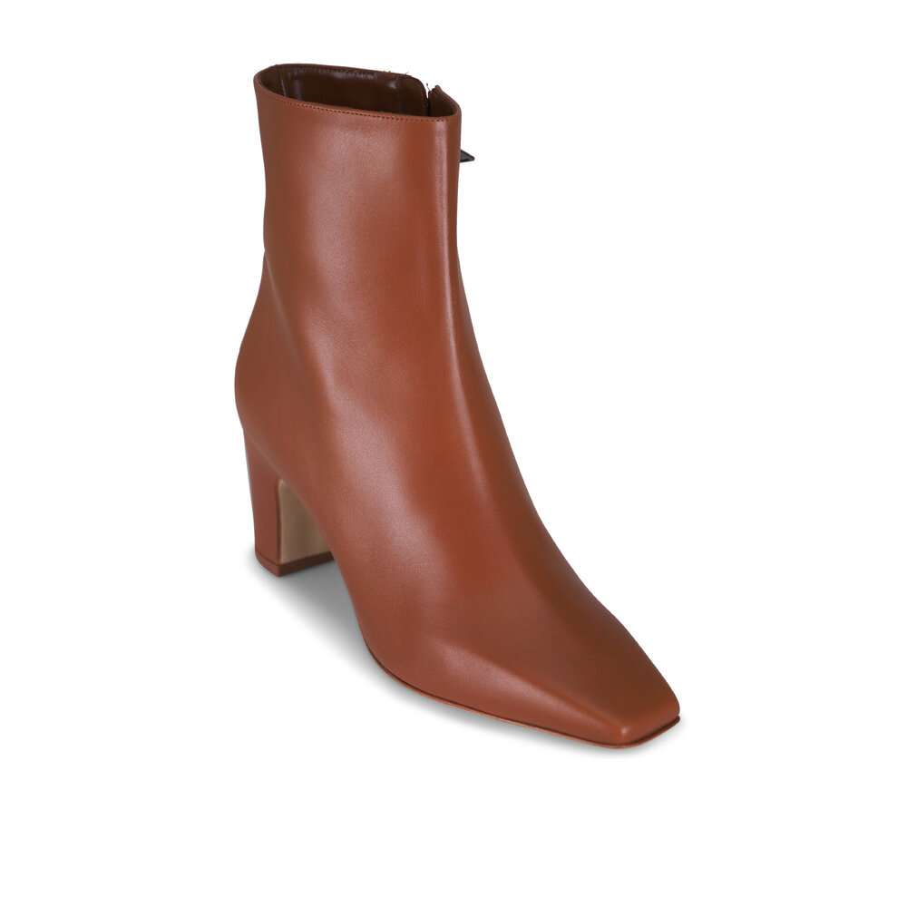 新品 Manolo Blahnik レザー アンクル ブーツ 36.5 完売 Manolo Blahnik - Ofaralo Medium Brown Leather Boot, 70mm