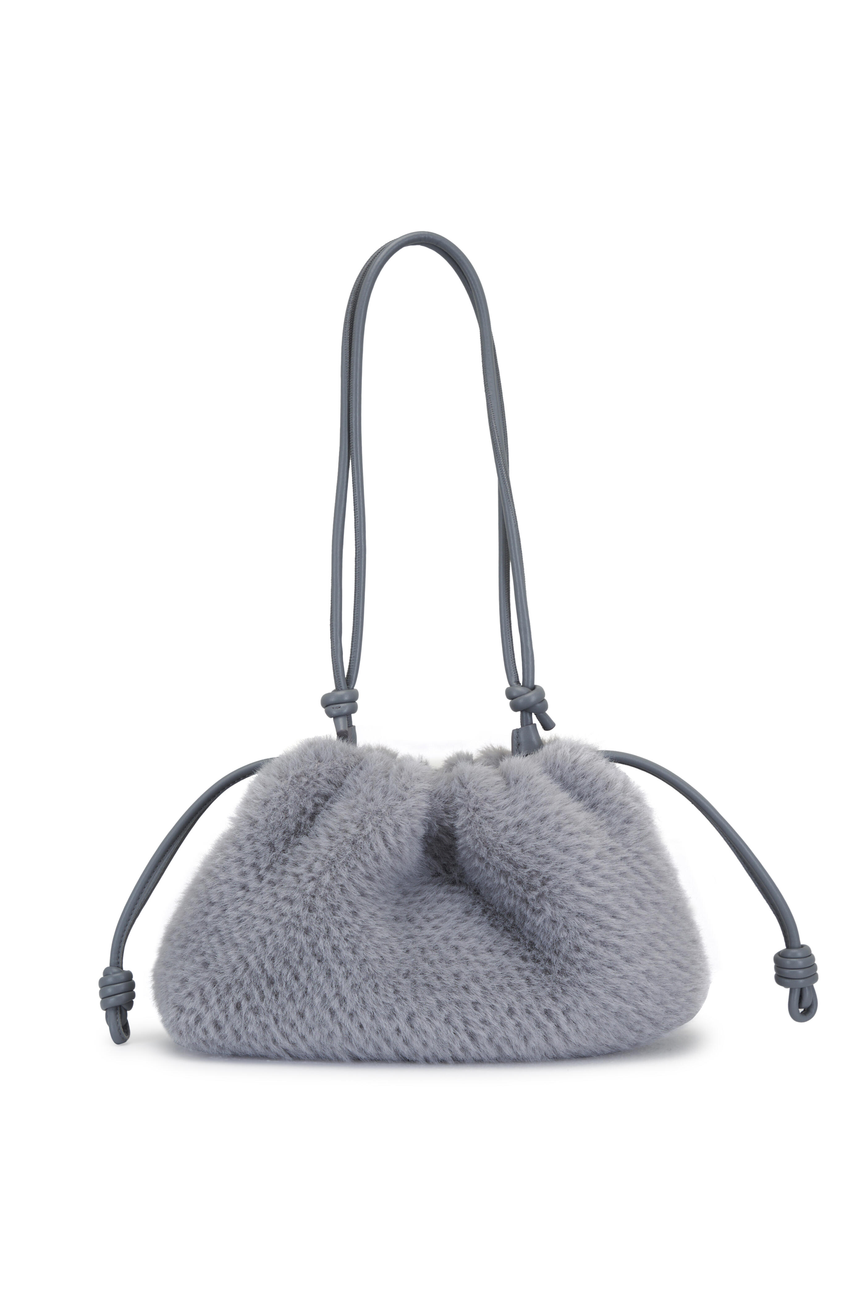 Loewe - Medium Flamenco Silver Gray Shoulder Bag