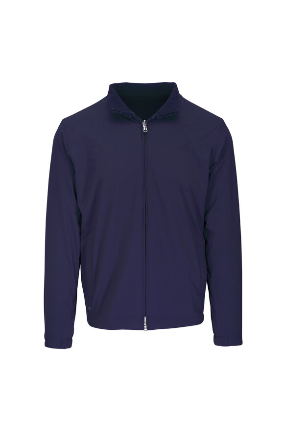 Z Zegna - Navy Blue Techmerino Zip-Front Sweatshirt