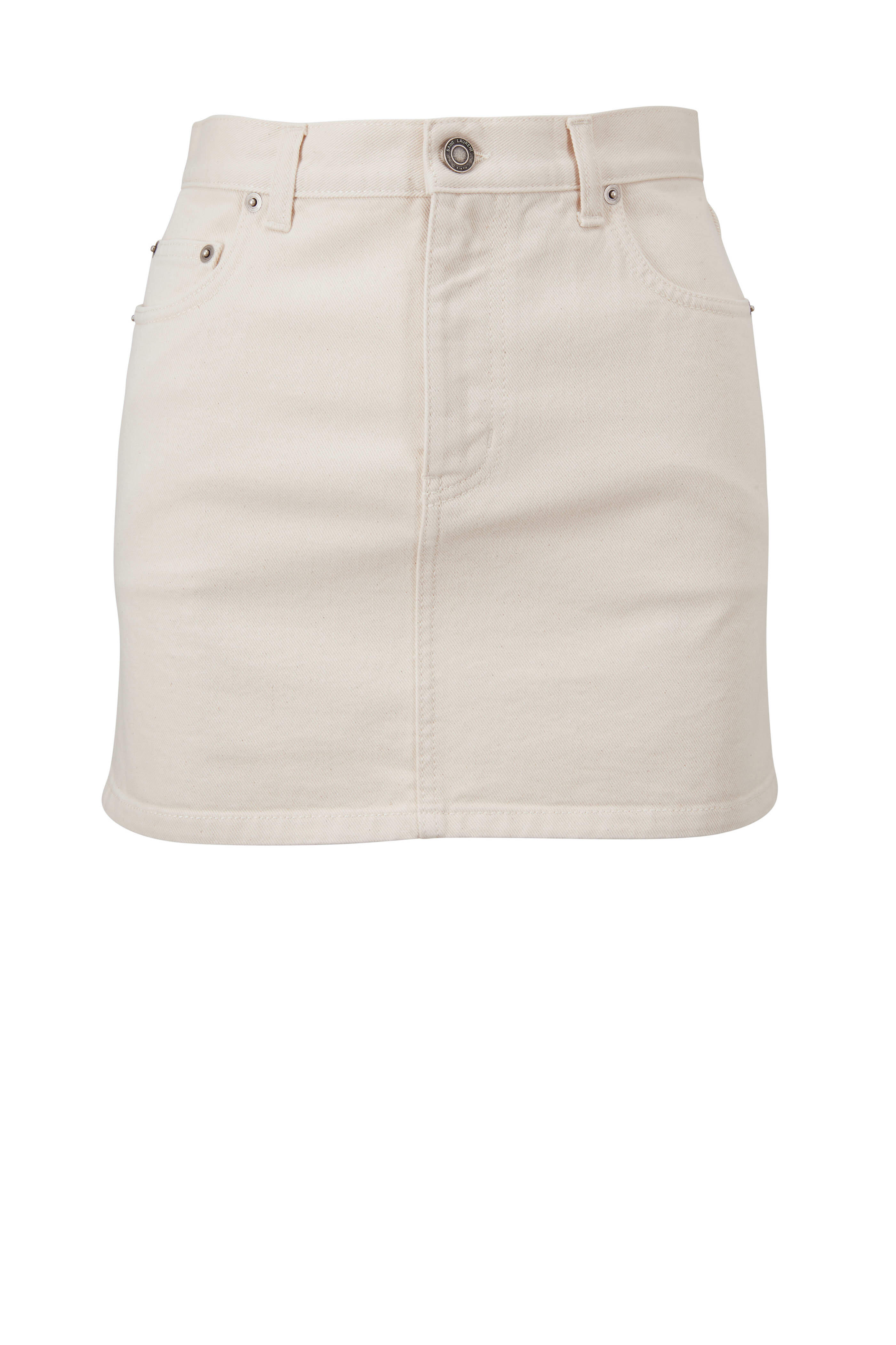 Saint Laurent - Ecru Denim Mini Skirt