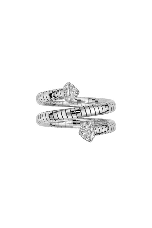 Mattia Cielo 18k White Gold Titanium Diamond Twist Ring - view 1