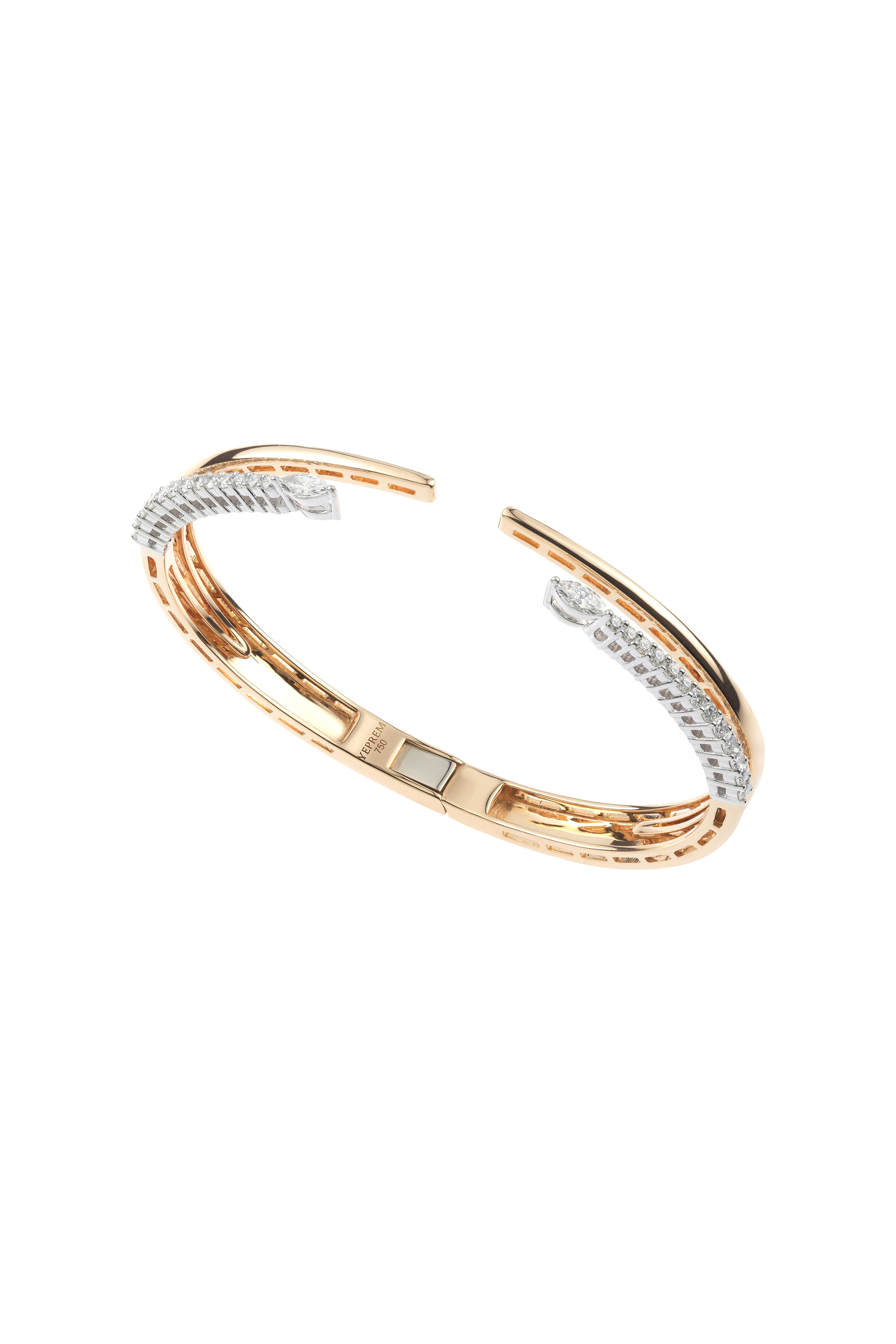 Eva Fehren Yellow Gold Kissing Claw Bangle