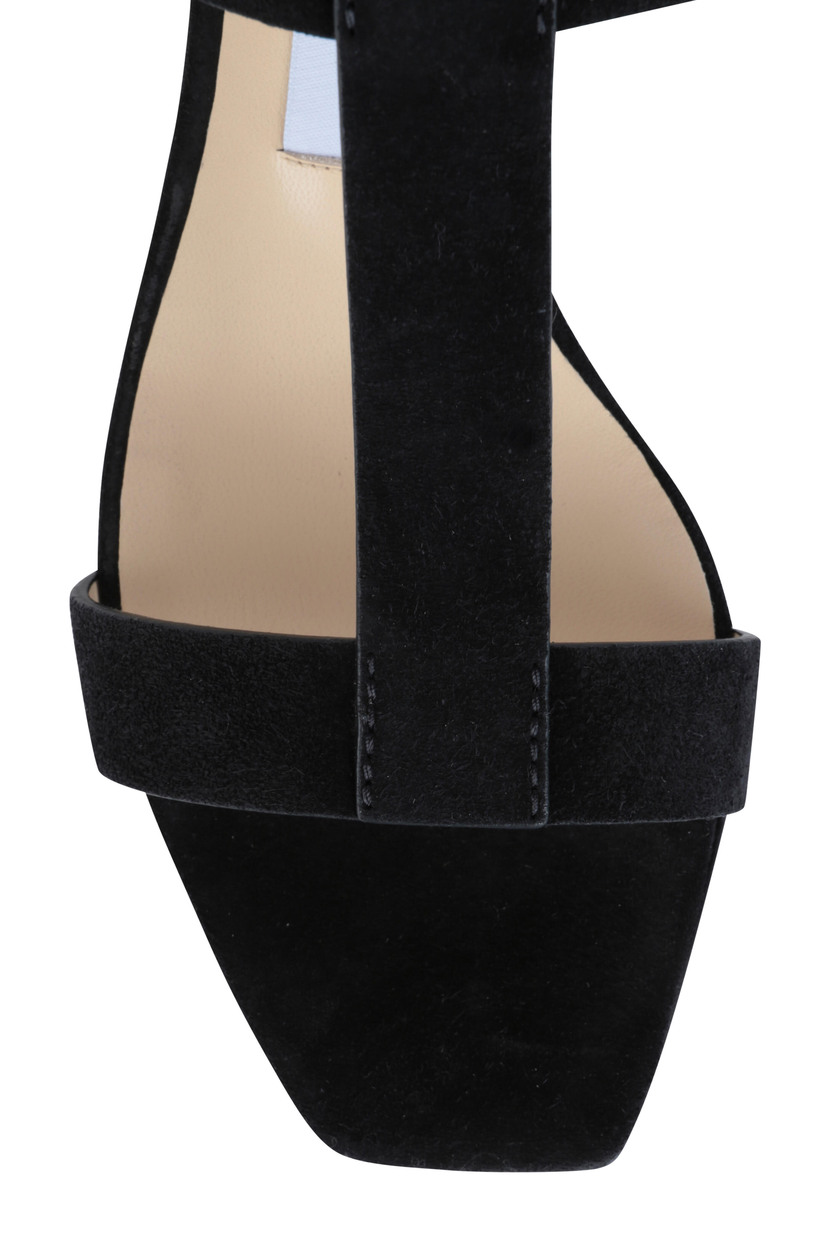 Jimmy Choo Jin 45 Black Suede T Strap Sandal 45mm