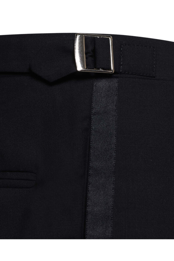 Kiton Black Wool & Cashmere Taped Tuxedo Pant - view 2