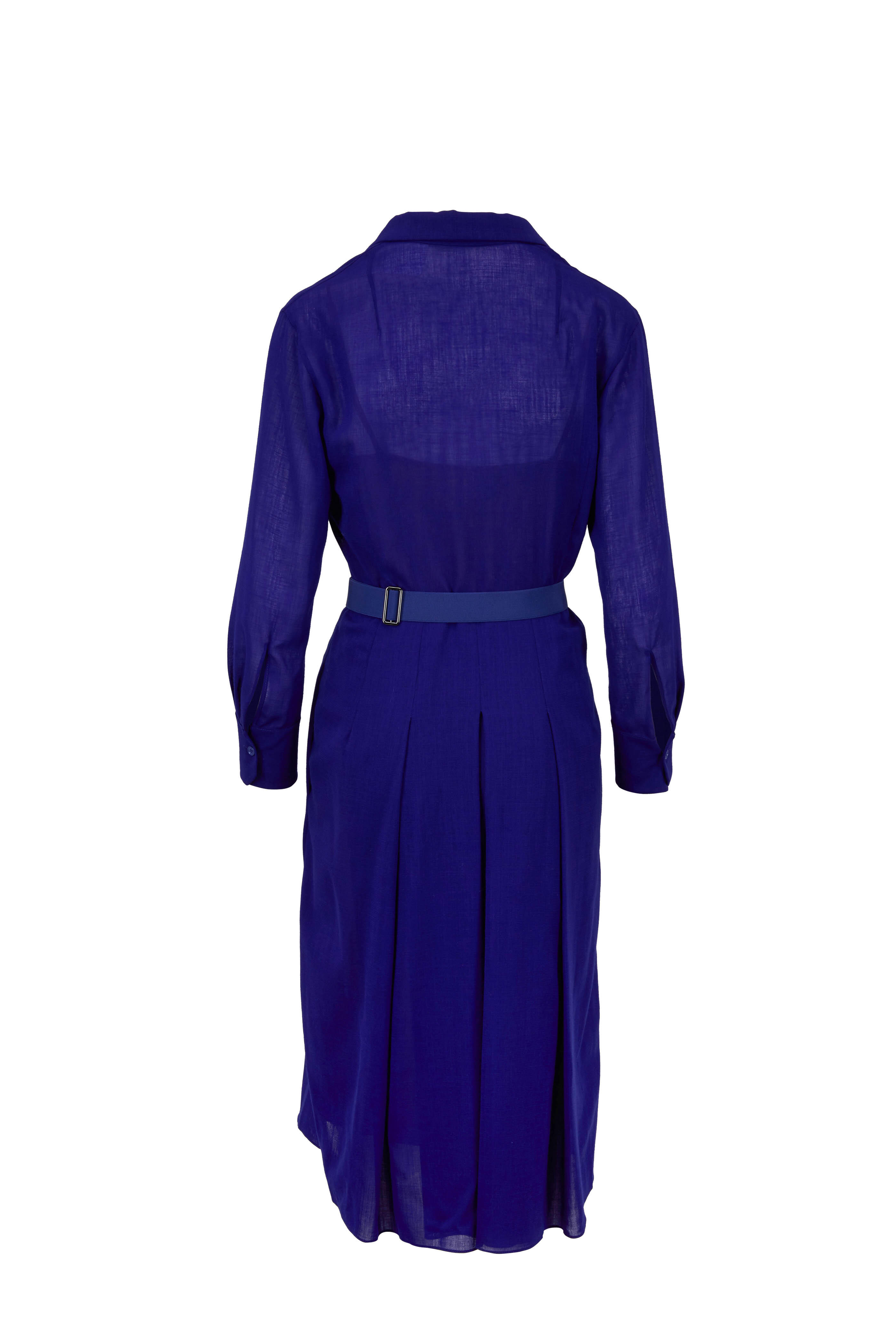 Akris - Iris Wool Gauze Pleated Shirt Dress | Mitchell Stores