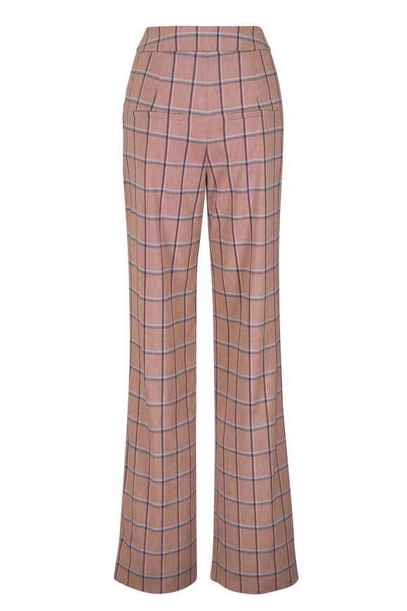 Veronica Beard Tonelli Ochre Multicolor Plaid Wide Leg Pant - view 5