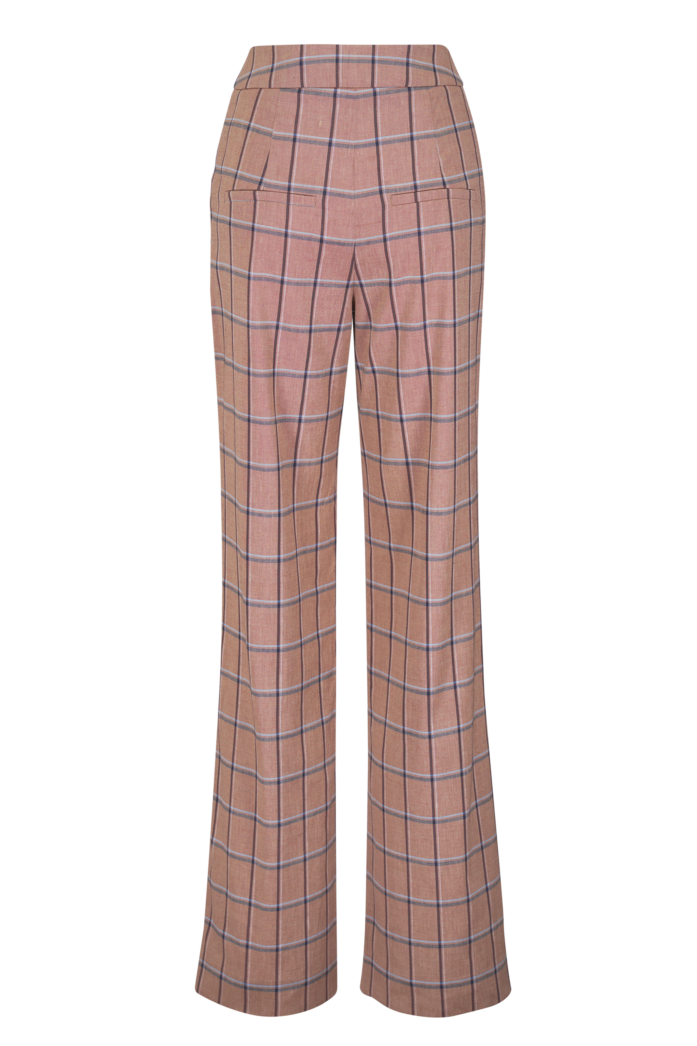 Veronica Beard - Tonelli Ochre Multicolor Plaid Wide Leg Pant - view 2
