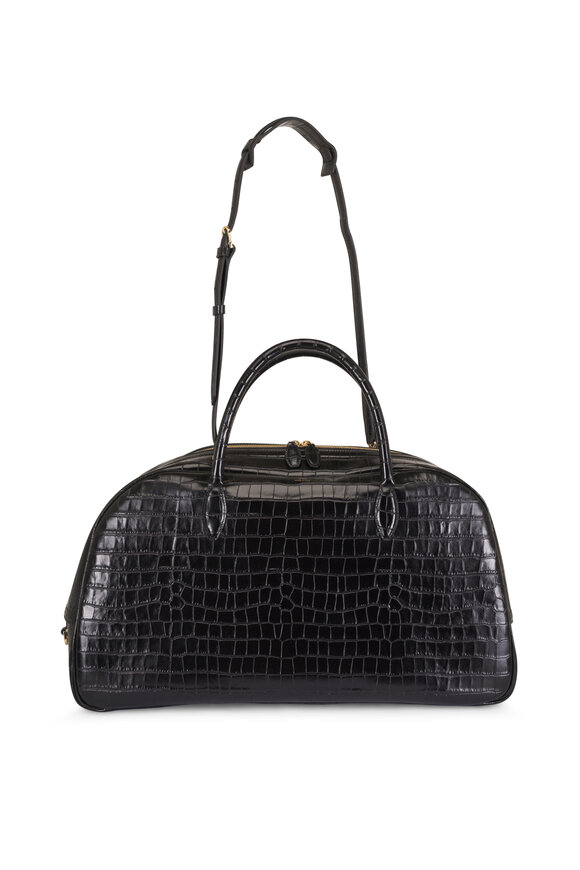 Totême Large Black Embossed Leather Traveler Bag - view 1