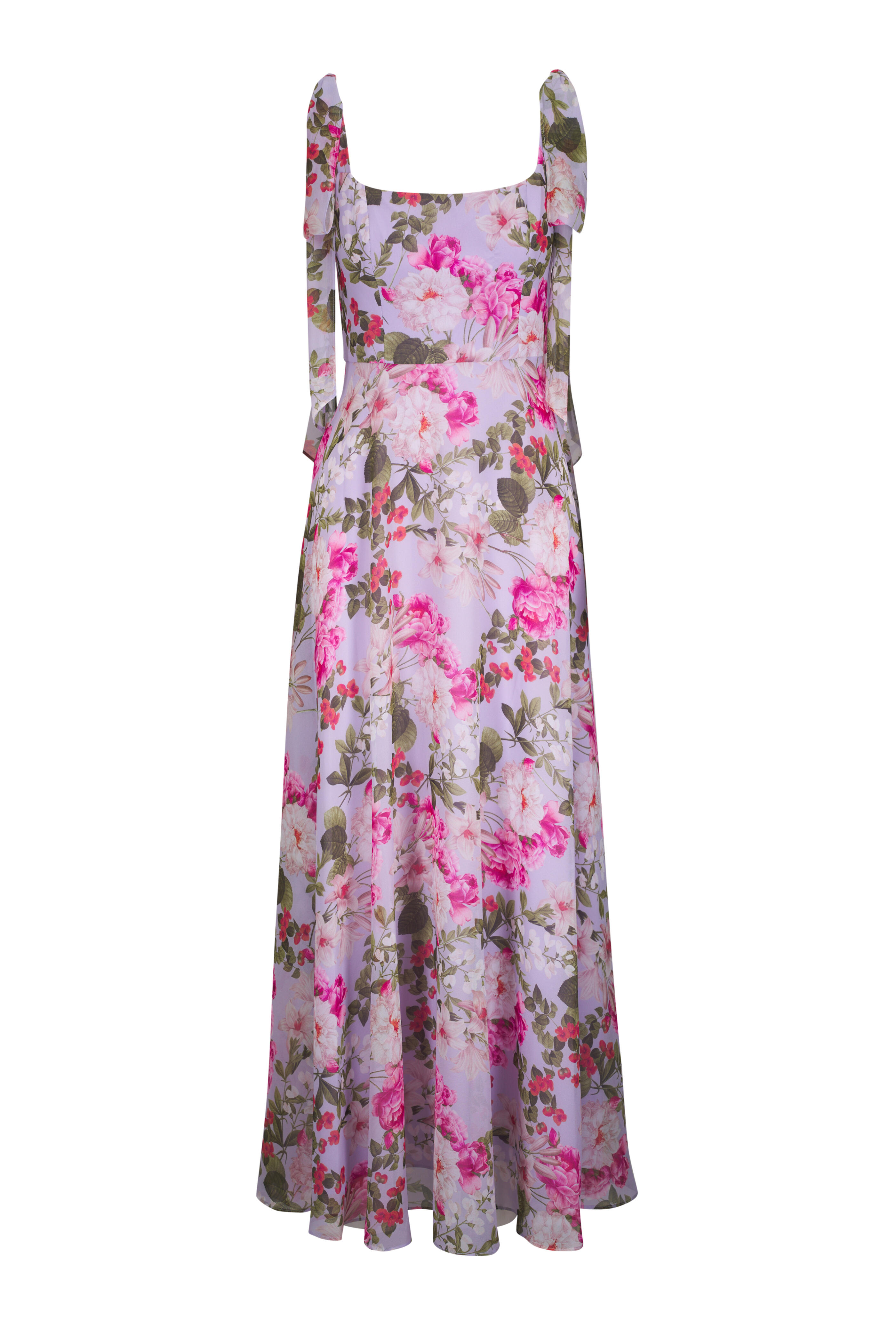 Sachin + Babi - Pearl Petite Periwinkle & Petal Print Chiffon Gown