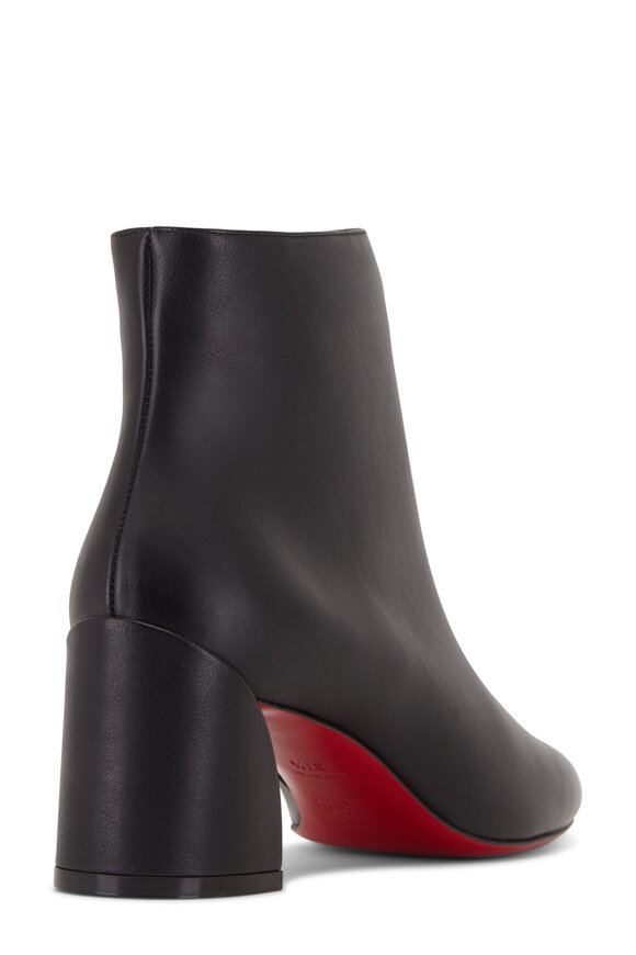 Christian Louboutin - Turela Black Leather Side Zip Ankle Bootie, 55mm