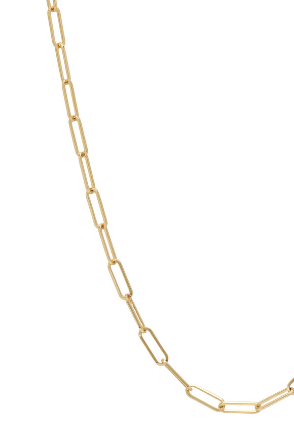 Genevieve Lau - Yellow Gold Thin Paperclip Chain Necklace