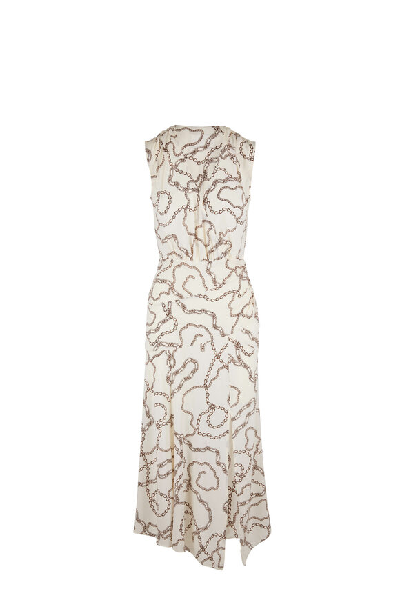 Veronica Beard - Wixson Ivory Chain Print Silk Dress