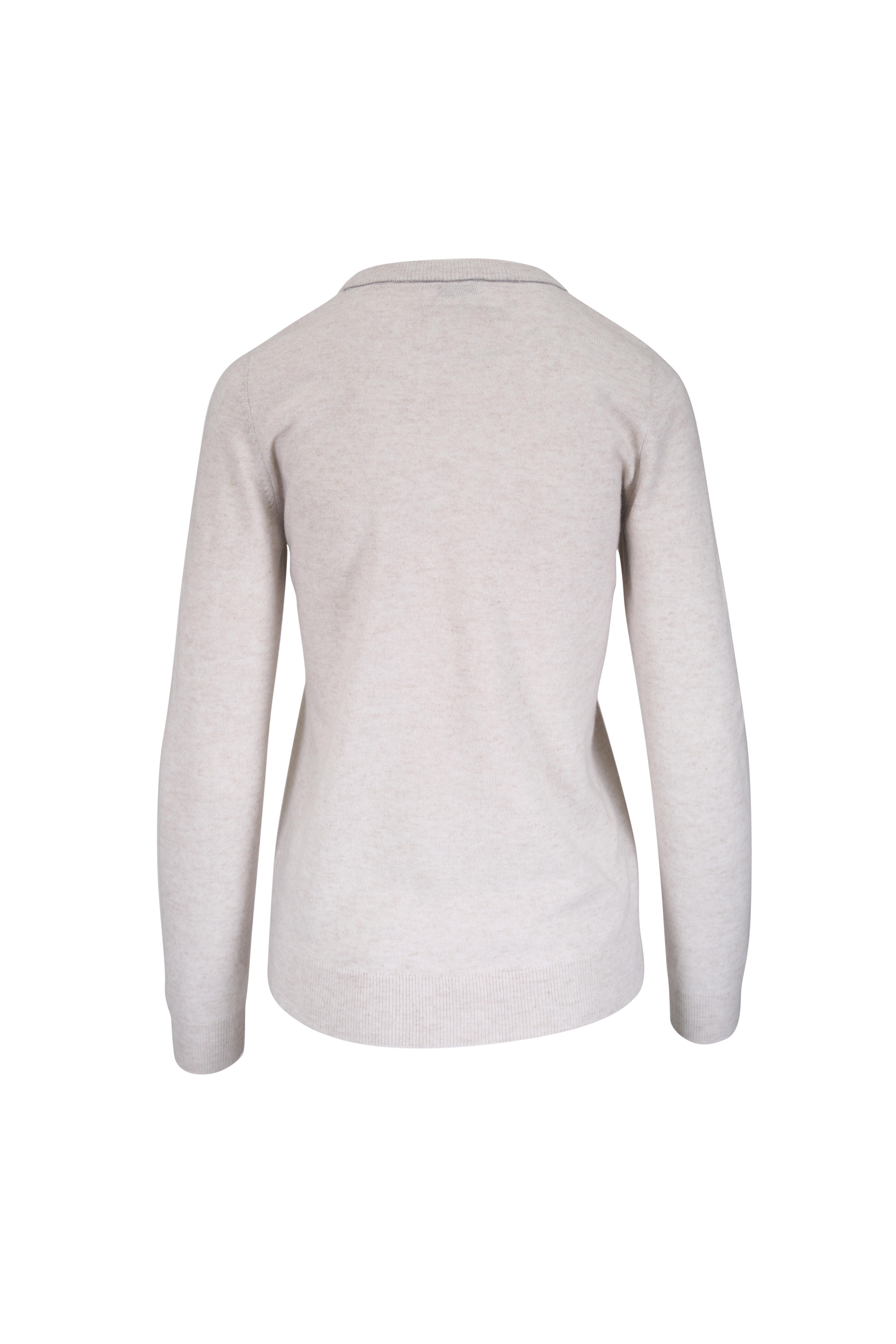 Brunello Cucinelli - Oyster Cashmere Monili Sweater - view 2
