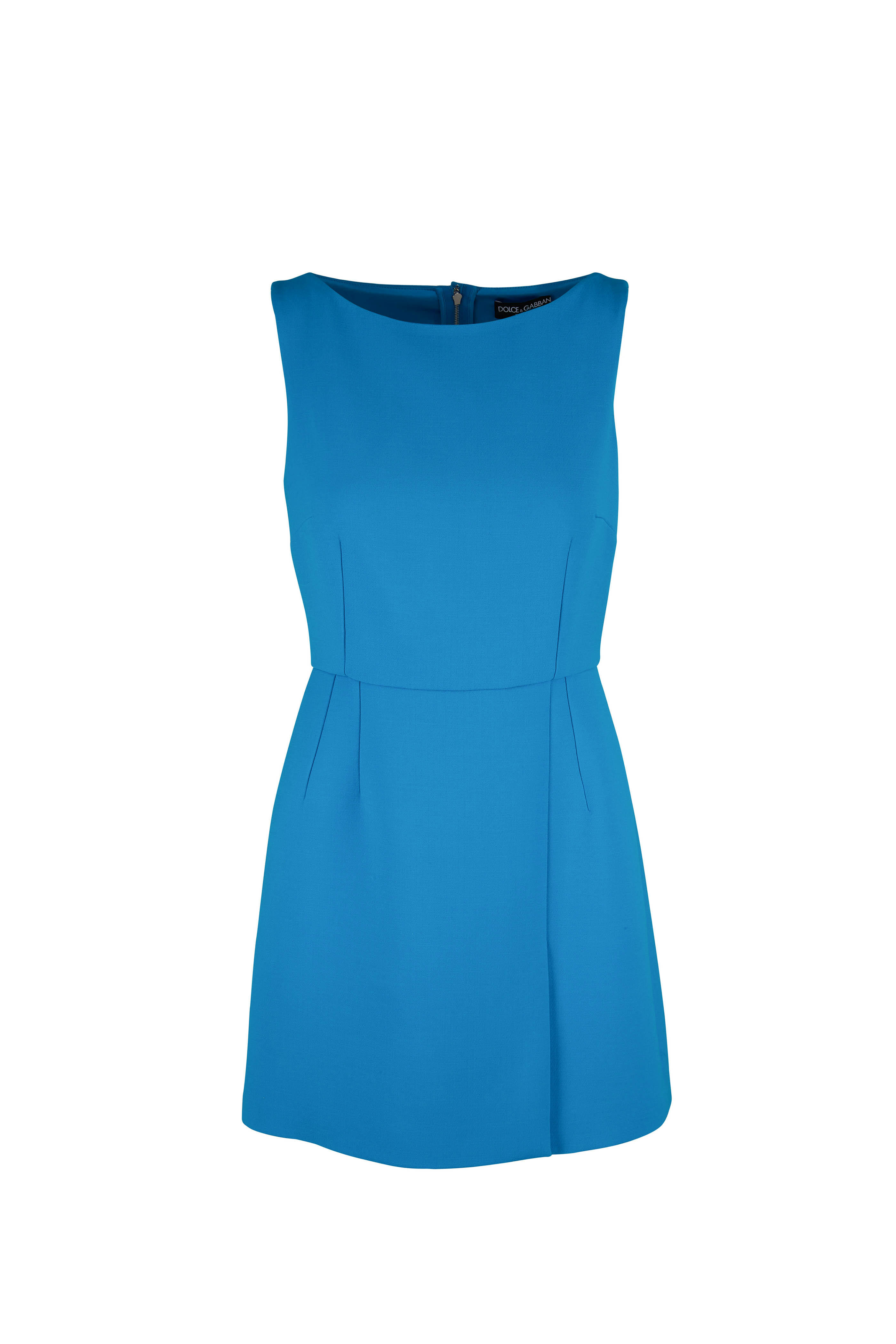 Dolce & Gabbana - Turquoise Wool Sleeveless Dress