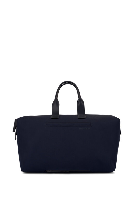 Troubadour Navy Blue Nylon & Leather Weekender Bag