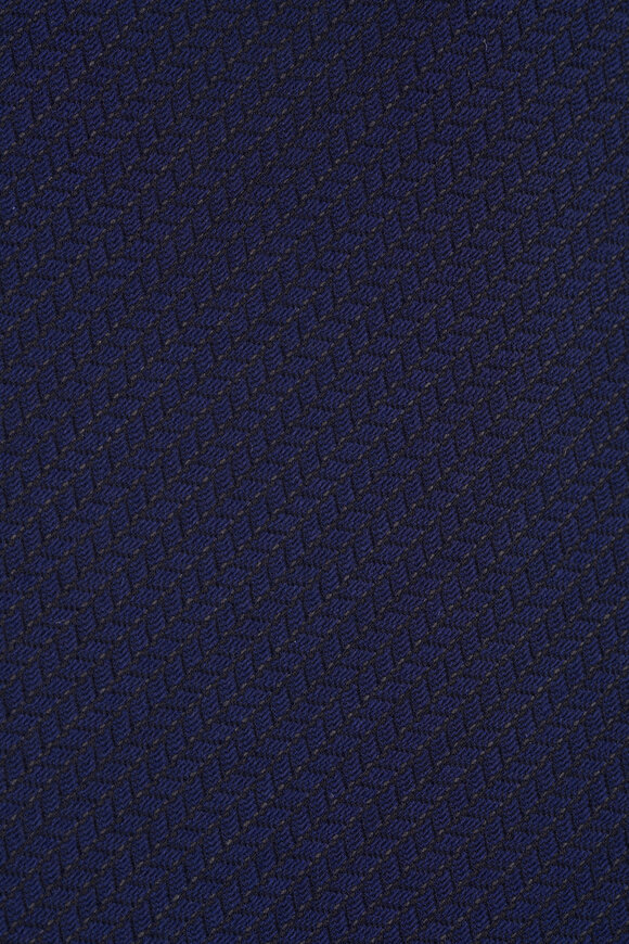 Brioni Navy Woven Silk Necktie - view 2